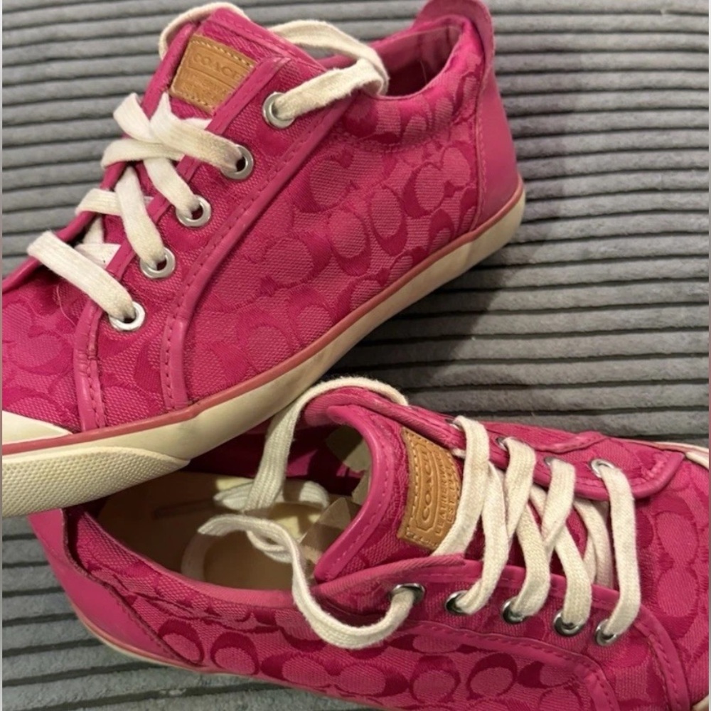 Coach Fuchsia Sneakers with White Accents